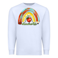 White teacher life with rainbow Premium Sweatshirt - texasbilliewilder