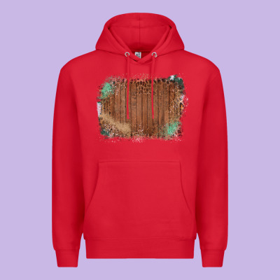 Wood Glitter Leopard Pattern Frame Premium Hoodie Designed By Bettercallsaul