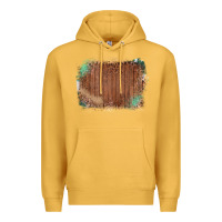 Mustard Wood Glitter Leopard Pattern Frame Premium Hoodie - Bettercallsaul