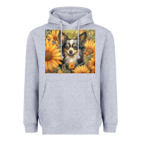 Heather Grey chihuahua Heavyweight Hoodie - Unal Design