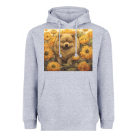 Heather Grey chow chow Heavyweight Hoodie - Unal Design