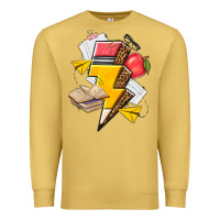 Antique Gold teacher lightning bolt Premium Sweatshirt - texasbilliewilder