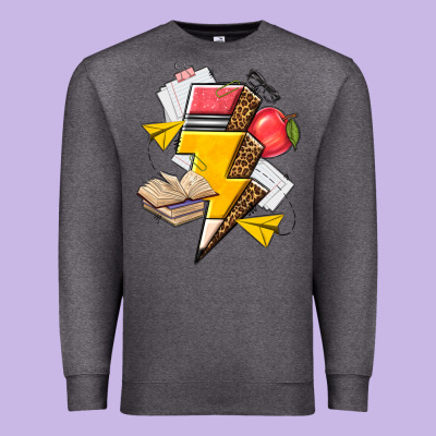 Premium Sweatshirt teacher lightning bolt