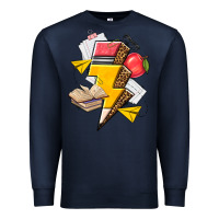 Navy teacher lightning bolt Premium Sweatshirt - texasbilliewilder