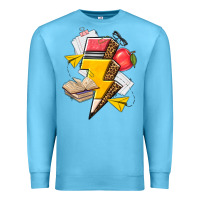 Ocean Blue teacher lightning bolt Premium Sweatshirt - texasbilliewilder