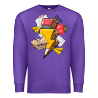 Purple teacher lightning bolt Premium Sweatshirt - texasbilliewilder
