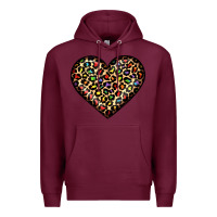 Burgundy pride leopard heart Premium Hoodie - JahusDesignShop