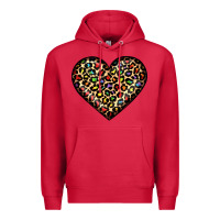 Cardinal pride leopard heart Premium Hoodie - JahusDesignShop