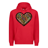 Red pride leopard heart Premium Hoodie - JahusDesignShop