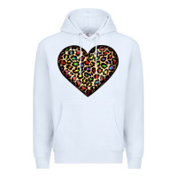 White pride leopard heart Premium Hoodie - JahusDesignShop