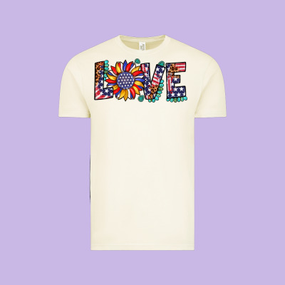 Love Sunflower Usa Flag Leopard Vintage Tee Designed By Artiststas