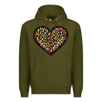 Army Green pride leopard heart Premium Hoodie - JahusDesignShop