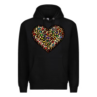 Black pride leopard heart Premium Hoodie - JahusDesignShop
