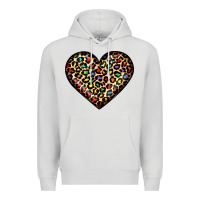 Dove Grey pride leopard heart Premium Hoodie - JahusDesignShop