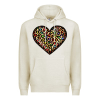 Oatmeal Heather pride leopard heart Premium Hoodie - JahusDesignShop
