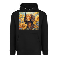 Black dachshund Heavyweight Hoodie - Unal Design
