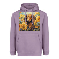 Lavender dachshund Heavyweight Hoodie - Unal Design
