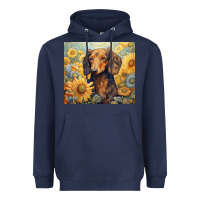 Navy dachshund Heavyweight Hoodie - Unal Design