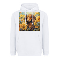 White dachshund Heavyweight Hoodie - Unal Design