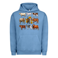 Pigment Pebble Blue western cowsand sunflowers Urban Hoodie - AdoDesignShop