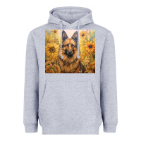 Heather Grey german shepherd Heavyweight Hoodie - Unal Design