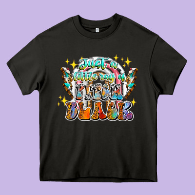 Just A Little Ray Of Pitch Black Heavy Core Tee Designed By Cowhidedigitalart