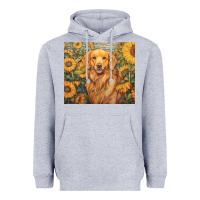 Heather Grey golden retriever Heavyweight Hoodie - Unal Design