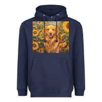 Navy golden retriever Heavyweight Hoodie - Unal Design