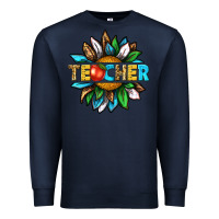 Navy teacher sunflower tbw Premium Sweatshirt - texasbilliewilder