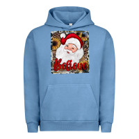 Pigment Pebble Blue believe santa Urban Hoodie - JahusDesignShop