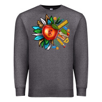 Charcoal Heather teacher sunflower Premium Sweatshirt - texasbilliewilder