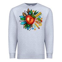 Heather Grey teacher sunflower Premium Sweatshirt - texasbilliewilder