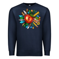 Navy teacher sunflower Premium Sweatshirt - texasbilliewilder