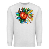Oatmeal Heather teacher sunflower Premium Sweatshirt - texasbilliewilder