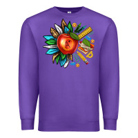 Purple teacher sunflower Premium Sweatshirt - texasbilliewilder