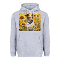 Heather Grey jack russel terrier Heavyweight Hoodie - Unal Design