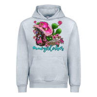 Heather Grey cowgirl vibes with boots and gun Urban Hoodie - AdoDesignShop