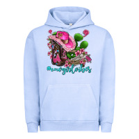 Pigment Grape Ice cowgirl vibes with boots and gun Urban Hoodie - AdoDesignShop