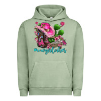 Pigment Oil Green cowgirl vibes with boots and gun Urban Hoodie - AdoDesignShop