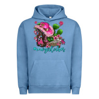Pigment Pebble Blue cowgirl vibes with boots and gun Urban Hoodie - AdoDesignShop