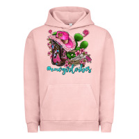 Pigment Salmon cowgirl vibes with boots and gun Urban Hoodie - AdoDesignShop