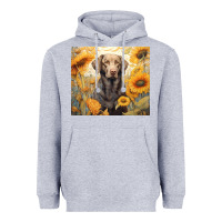 Heather Grey labrador retriever Heavyweight Hoodie - Unal Design