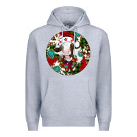 Heather Grey Christmas cow gemstone Premium Hoodie - Artiststas