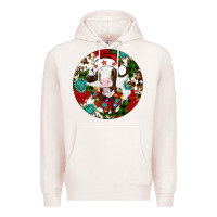 Pale Pink Christmas cow gemstone Premium Hoodie - Artiststas