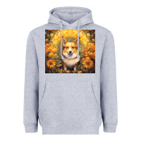 Heather Grey pembroke welsh corgi Heavyweight Hoodie - Unal Design