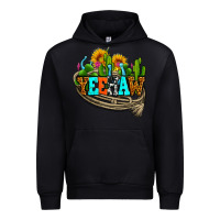 Black yeehaw and cactus with horseshoe Urban Hoodie - AdoDesignShop