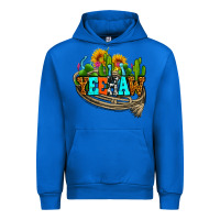 Cobalt yeehaw and cactus with horseshoe Urban Hoodie - AdoDesignShop