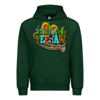 Forest Green yeehaw and cactus with horseshoe Urban Hoodie - AdoDesignShop