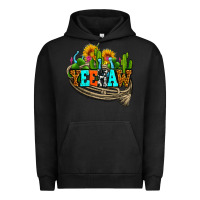 Pigment Black yeehaw and cactus with horseshoe Urban Hoodie - AdoDesignShop