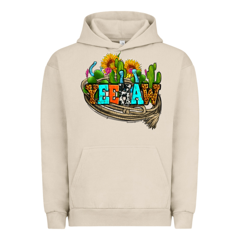 Yeehaw And Cactus With Horseshoe Urban Hoodie by AdoDesignShop | Teevron